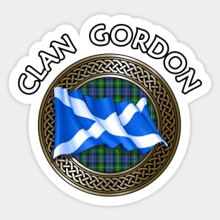 Clan Gordon Crest & Tartan Knot Sticker